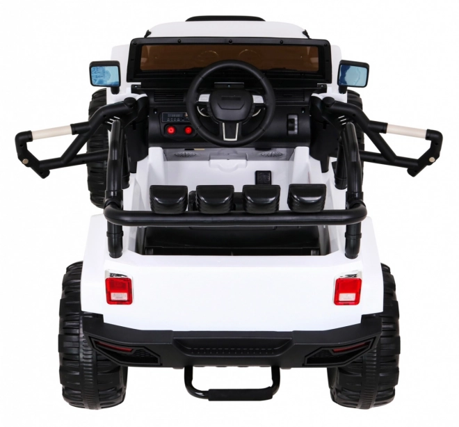 Jeep bianco fuoristrada per bambini a batteria + telecomando + luci e suoni