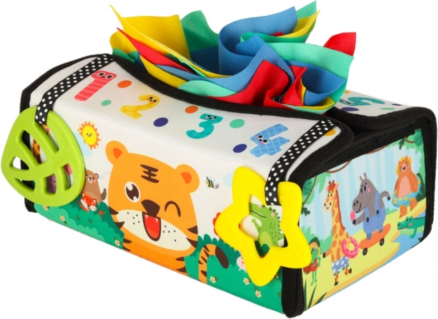 Giocattolo sensoriale Montessori con fazzoletti e tappetino 2 in 1