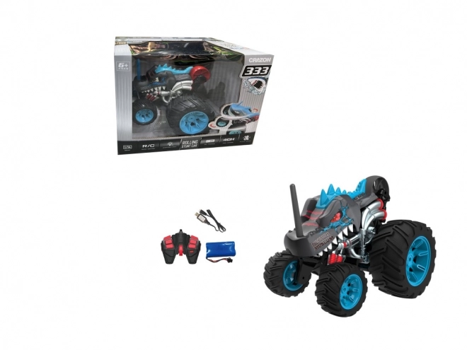 Auto acrobatico RC nero con cinque ruote