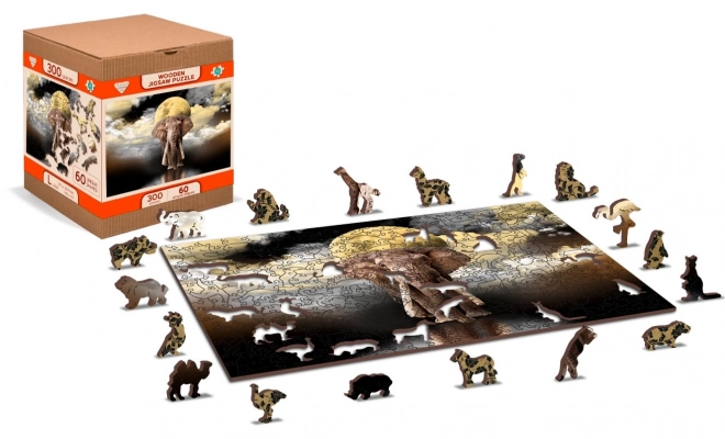 Puzzle in legno Sogni d'elefante 2 in 1