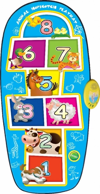 Tappeto Gioco Campana Interattivo per Bambini 3+ in Blu con Suoni di 8 Animali