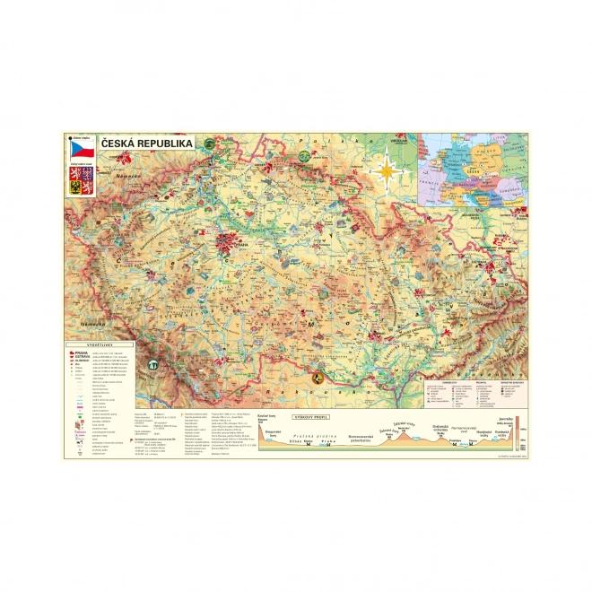 Puzzle Mappa della Repubblica Ceca 500 pezzi