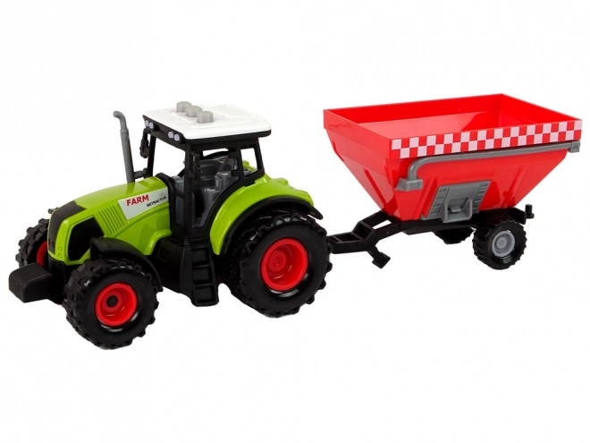 Trattore Fattoria con Rimorchio Rimovibile per Cereali con Suoni Verde