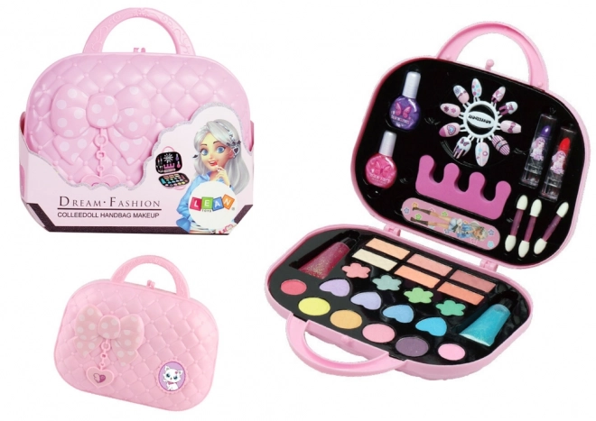 Set trucco e unghie con borsa rosa