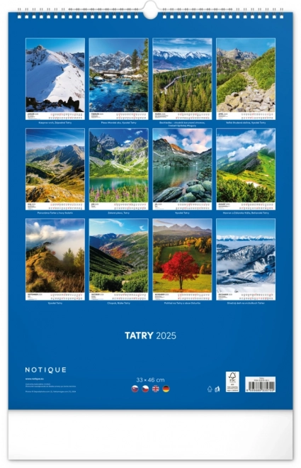 Calendario da parete Tatry 2025