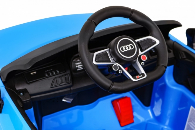 Auto elettrico per bambini Audi R8 Bianco con telecomando e ruote EVA – Blu