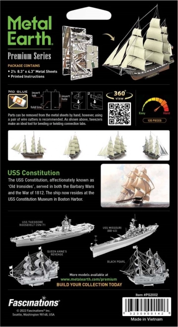 Puzzle 3D premium series modello USS nave METAL EARTH