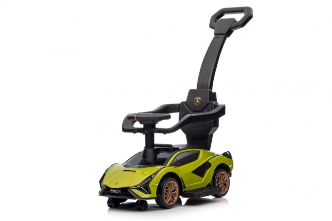 Macchina da passeggio Lamborghini bianca con spintore – Verde