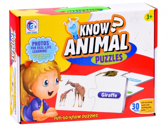 Puzzle educativi in inglese animali