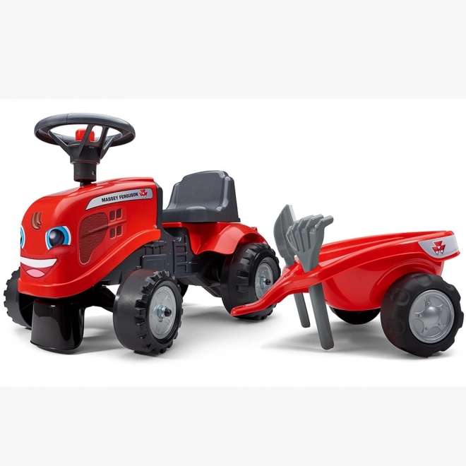 Trattore a spinta Massey Ferguson rosso con volante