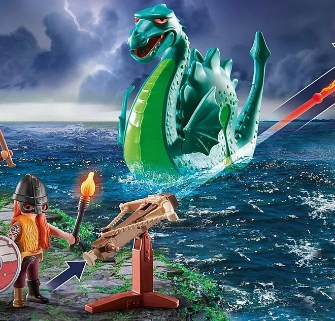 Set di figure My Life Viking con serpente marino