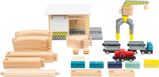 Deposito per treni Small Foot con accessori