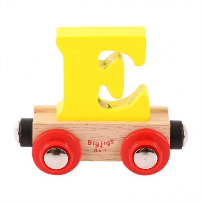 Vagone Bigjigs Rail Lettera E in Legno per Ferrovia