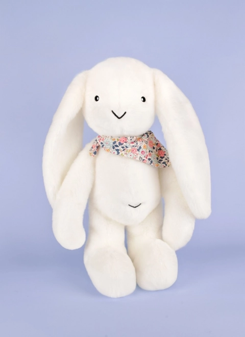 Doudou coniglio di peluche con fazzoletto bianco 50 cm