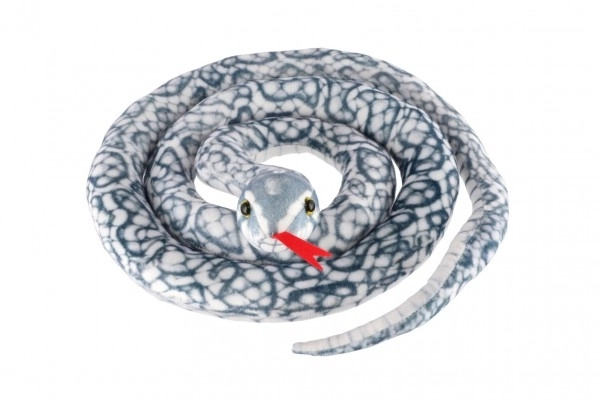 Serpente gigante in peluche bianco e grigio 200cm