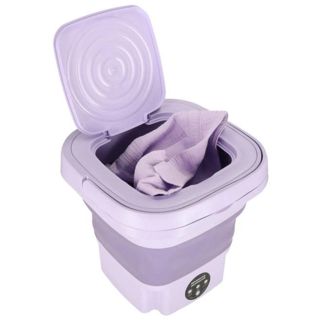 Lavatrice Portatile Mini Pieghevole da Viaggio 8L Viola