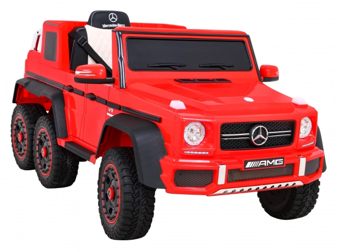 Mercedes G63 AMG Auto a batteria Rosso + Telecomando + 6 ruote EVA + Avvio lento + MP3 LED