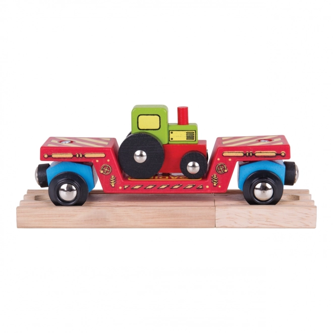 Carro merci Bigjigs Rail con trattore e 2 binari