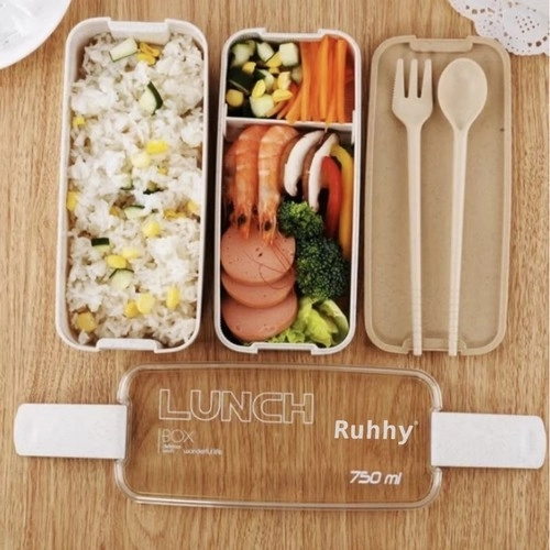 Lunch box con posate ecologiche 750ml