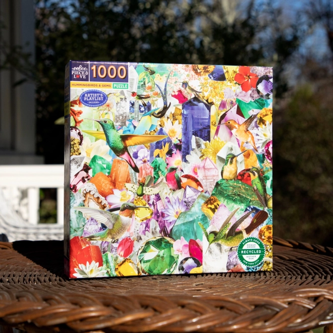 Puzzle quadrato Colibrì e gemme 1000 pezzi