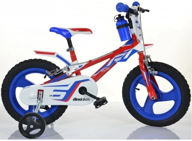 Dino Bikes Bici per Bambini 14 Pollici Rosso, Blu, Bianco