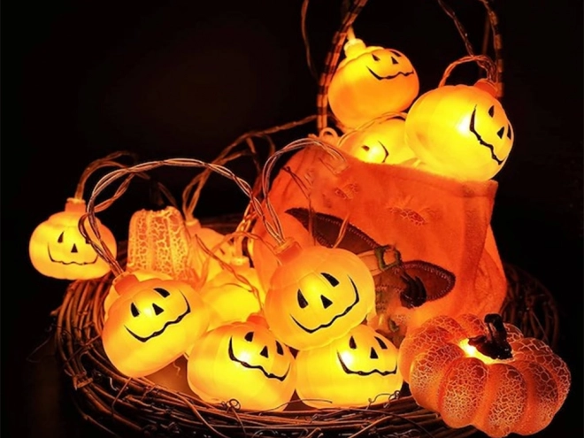 Luci a zucca LED Halloween da 200 cm