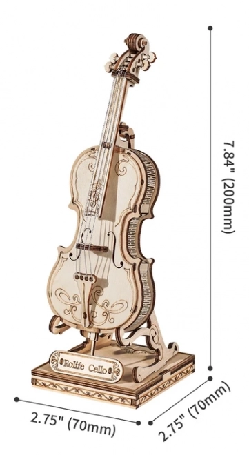 Puzzle 3D in legno Violoncello di RoboTime