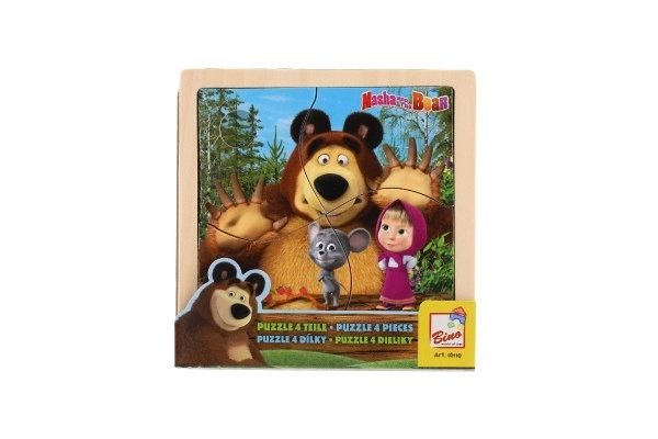 Puzzle in legno con topolino Masha e Orso 15cm