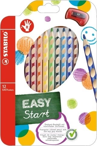 Set di Pastelli Ergonomici per Destrorsi con Temperino