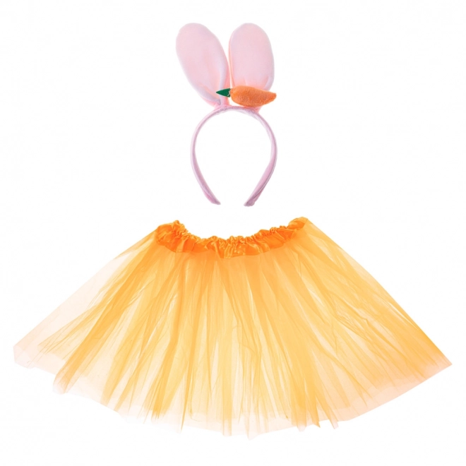 Costume coniglietto con gonna in tulle e fascia a carota