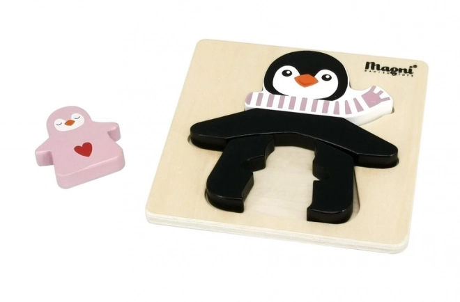 Puzzle in legno Pinguino con cuccioli