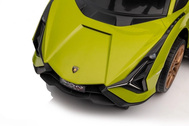 Macchina da passeggio Lamborghini bianca con spintore – Verde