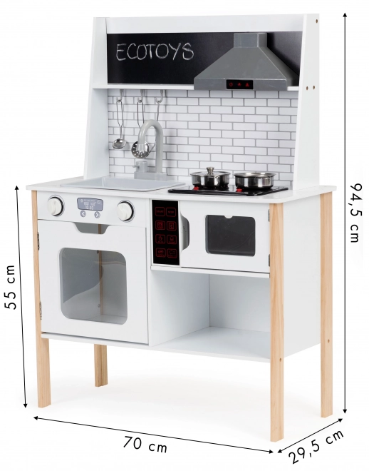 Cucina in legno per bambini Ecotoys con suoni e luci