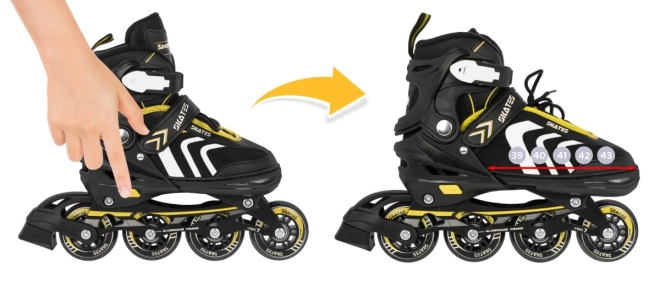 Set 4 in 1 Pattini Pattini a Rotelle Pattini da Ghiaccio per Bambini Taglia 39-43 Blu – Gialla
