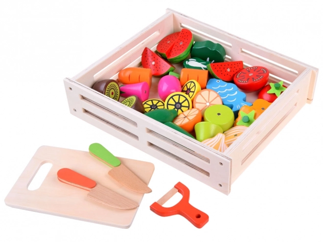 Set gioco frutta e verdura in legno con magneti