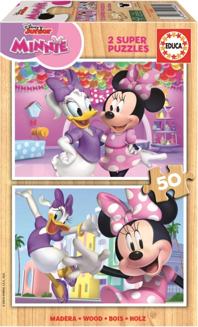 Puzzle in legno Minnie e Daisy 2x50 pezzi