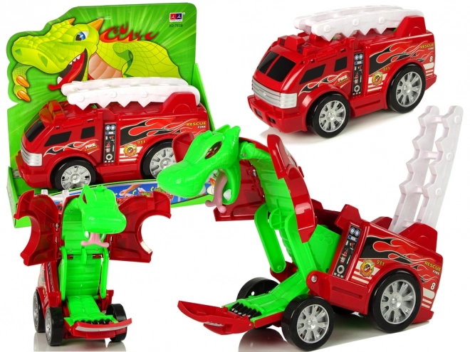 Auto Vigili del Fuoco Trasformazione Drago 2-in-1 Camion dei Pompieri