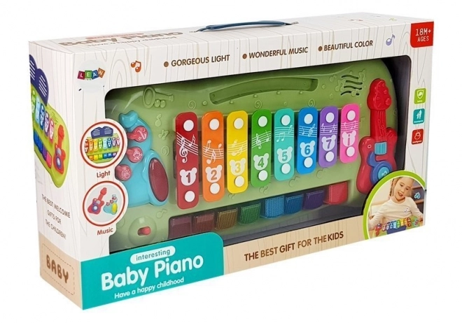 Pianola con xilofono per neonati con tasti luminosi