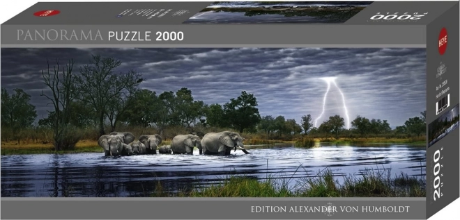 Puzzle panoramico Elefanti del Botswana 2000 pezzi