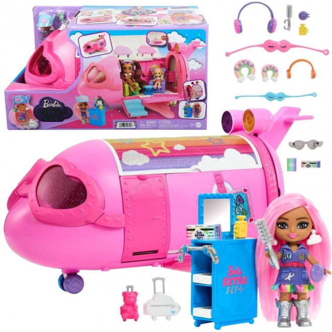 Aereo Rosa Barbie Extra Fly Minis con Bambola Pilota