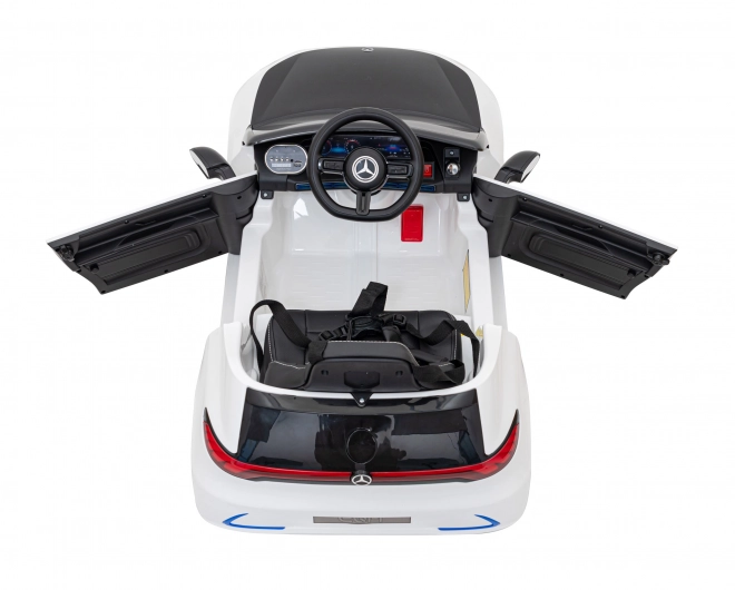 Mercedes Benz AMG EQA per bambini Bianco + Telecomando + Cinture di sicurezza a 5 punti + EVA + Display MP3 + LED