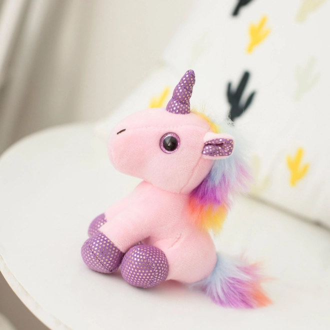 Portachiavi unicorno in peluche rosa