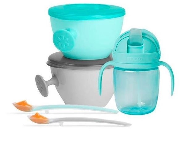 Set pappa portatile Easy-Feed teal/grey