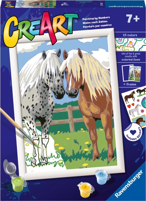 Pittura per numeri CreArt Cavalli Felici