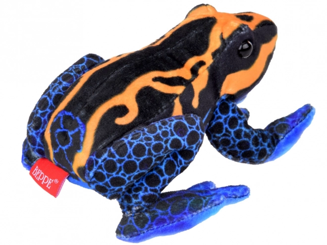 Colorata ranocchia di peluche arancione e nera 13cm