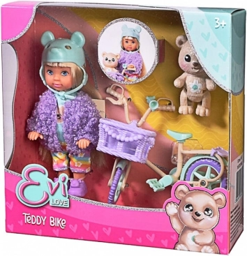 Evi Love bicicletta orsacchiotto con cestino e orsetto