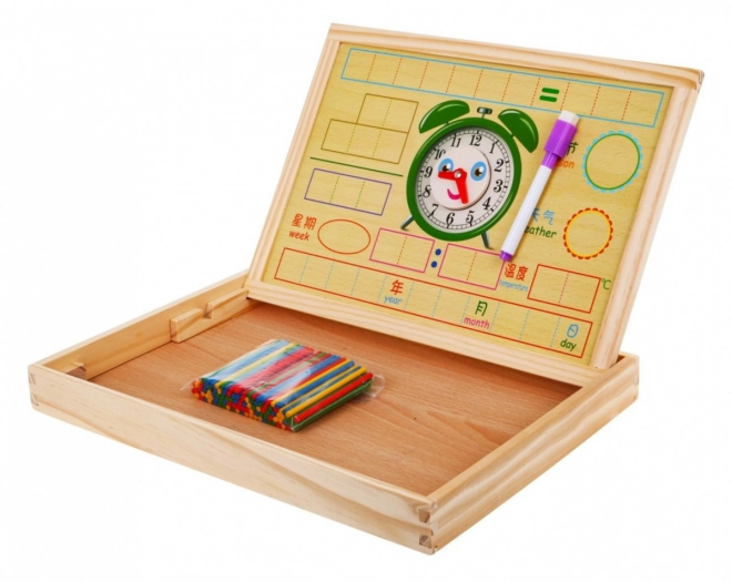 Lavagna Magnetica in Legno per Bambini con Accessori Educativi