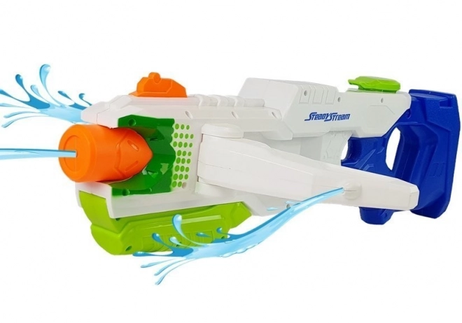 Pistola ad acqua blu-bianco 1000 ml con bracci pieghevoli