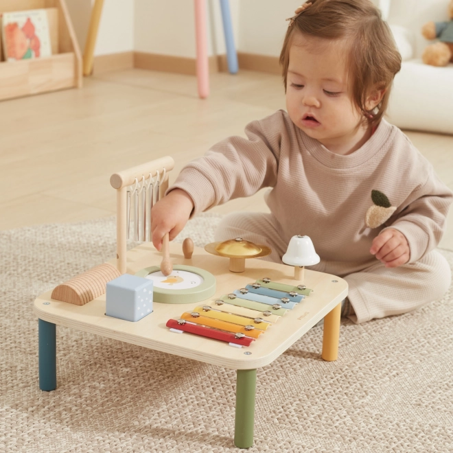 tavolo musicale e sensoriale educativo in legno 7 in 1