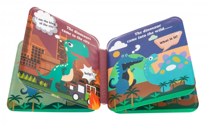 Set di burattini in gomma Dinosauri con libretto per bambini 3+ impermeabile